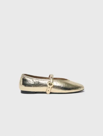 Ballerinaskor i metallic-läder