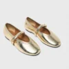 Ballerinaskor i metallic-läder Ballerinaskor i metallic-läder