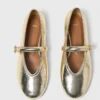 Ballerinaskor i metallic-läder Ballerinaskor i metallic-läder