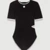 Bodysuit i öppen stickning Bodysuit i öppen stickning