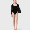 Bodysuit i sammet med korsettdetaljer Bodysuit i sammet med korsettdetaljer