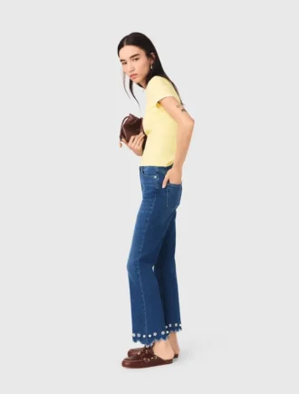 Bootcut-jeans med pärlor