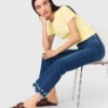 Bootcut-jeans med pärlor Bootcut-jeans med pärlor