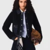 Bouclé- och denimjacka Bouclé- och denimjacka