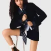 Bouclé- och denimjacka Bouclé- och denimjacka