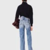 Brodade jeans med vida ben
