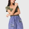 Broderade randiga bomullsshorts Broderade randiga bomullsshorts