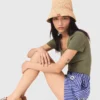 Broderade randiga bomullsshorts Broderade randiga bomullsshorts