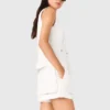 Broderade shorts i linneblandning Broderade shorts i linneblandning