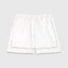 Broderade shorts i linneblandning Broderade shorts i linneblandning