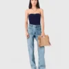 Bustier-top i kontraststickat Bustier-top i kontraststickat
