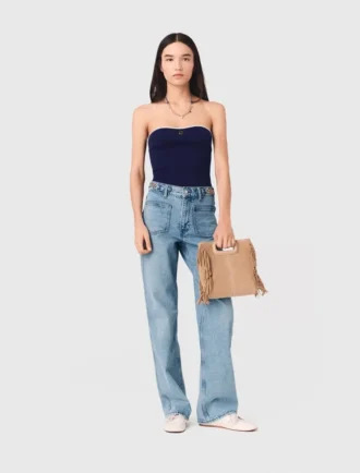Bustier-top i kontraststickat