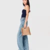 Bustier-top i kontraststickat Bustier-top i kontraststickat