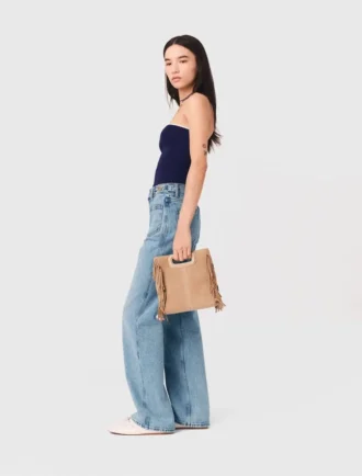 Bustier-top i kontraststickat