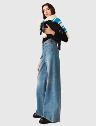 Flared jeans med kedja