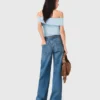 Flätade jeans med utsvängda ben Flätade jeans med utsvängda ben