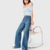 Flätade jeans med utsvängda ben Flätade jeans med utsvängda ben