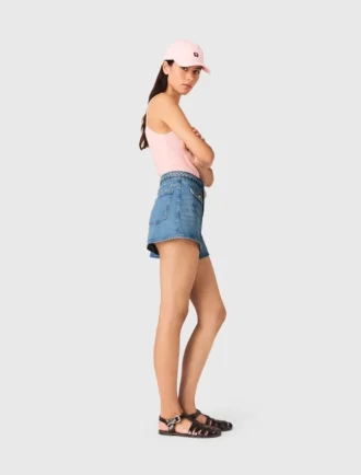 Flätade jeansshorts