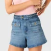 Flätade jeansshorts Flätade jeansshorts