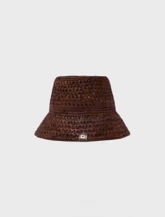 Färgglad bucket hat i naturlig raffia Färgglad bucket hat i naturlig raffia
