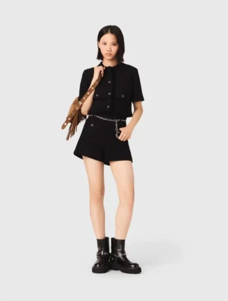 Glansiga tweedshorts