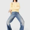Jeans med kedjebälte