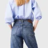 Jeans med vid ben och nitar Jeans med vid ben och nitar