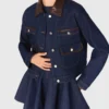 Jeansjacka med imitationsläder