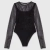 Jersey-top med strass Jersey-top med strass