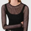 Jersey-top med strass Jersey-top med strass