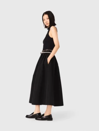 Klänning i taffeta av blandmaterial