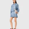 Kort denimskjorta med strass Kort denimskjorta med strass