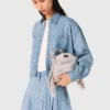 Kort denimskjorta med strass Kort denimskjorta med strass