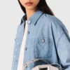 Kort denimskjorta med strass Kort denimskjorta med strass