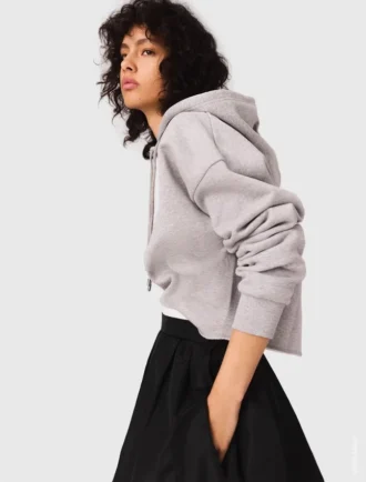 Kort sweatshirt med broderad logotyp