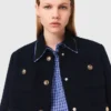 Kort tweedkavaj, avtagbar krage
