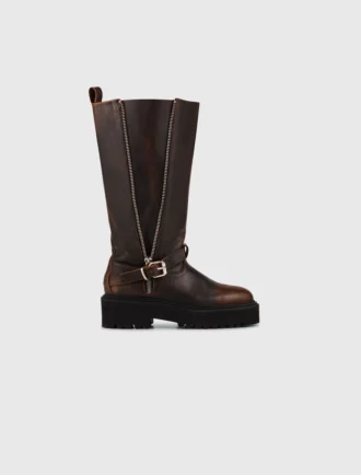 Läderbikerboots