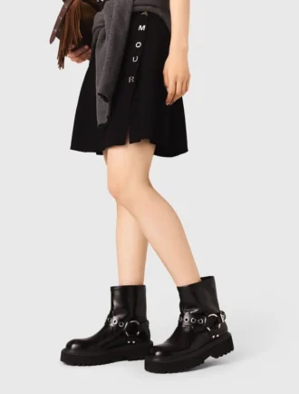 Läderbikerboots
