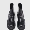 Läderbikerboots