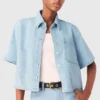 Kort denimskjorta med strass Kort denimskjorta med strass