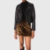 Läderjacka i biker-stil