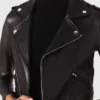 Läderjacka i biker-stil
