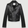 Läderjacka i biker-stil
