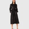 Lång lädertrenchcoat Lång lädertrenchcoat