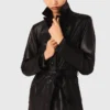 Lång lädertrenchcoat Lång lädertrenchcoat