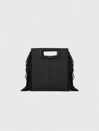 M Bag i slätt läder med fransar