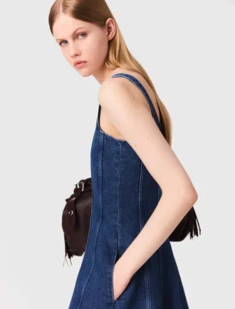 Midi-klänning i denim