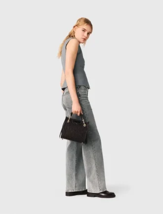 Mini-toteväska i quiltat läder