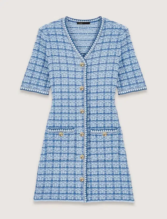 Miniklänning i stickat med tweed-effekt Miniklänning i stickat med tweed-effekt