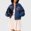 Oversized broderad jeansjacka Oversized broderad jeansjacka